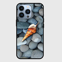 Чехол iPhone 13 Pro Одинокая ракушка среди морских камней