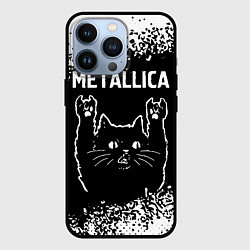 Чехол iPhone 13 Pro Группа Metallica и рок кот