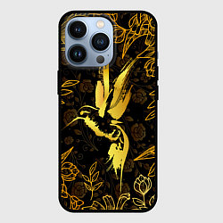 Чехол iPhone 13 Pro Золотая колибри