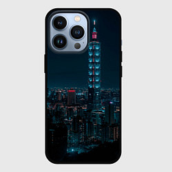 Чехол для iPhone 13 Pro Ночной неоновый город, цвет: 3D-черный