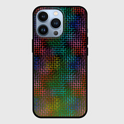 Чехол для iPhone 13 Pro Неоновый сетчатый узор, цвет: 3D-черный