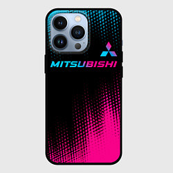 Чехол iPhone 13 Pro Mitsubishi - neon gradient: символ сверху