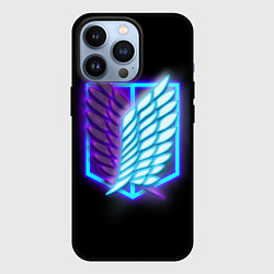 Чехол iPhone 13 Pro Attack on Titan neon logo