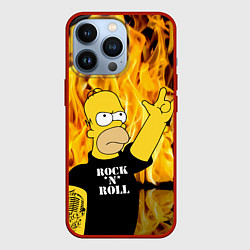 Чехол iPhone 13 Pro Homer Simpson - Rock n Roll!