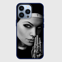 Чехол iPhone 13 Pro Готическая монашка с татуировкой Страсть
