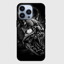 Чехол для iPhone 13 Pro Череп Демона - рисунок карандашом, цвет: 3D-черный