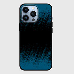 Чехол для iPhone 13 Pro Синие штрихи на черном, цвет: 3D-черный