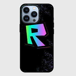 Чехол для iPhone 13 Pro Roblox logo neon, цвет: 3D-черный