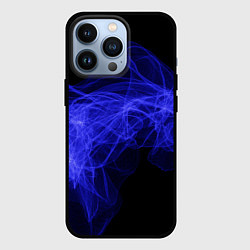 Чехол для iPhone 13 Pro Синяя звуковая волна, цвет: 3D-черный