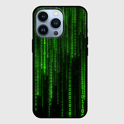 Чехол iPhone 13 Pro Двоичный код зеленый