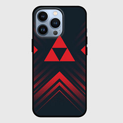 Чехол iPhone 13 Pro Красный символ Zelda на темном фоне со стрелками