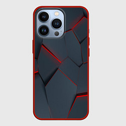 Чехол для iPhone 13 Pro Геометрический узор треснутого асфальта, цвет: 3D-красный