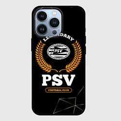 Чехол для iPhone 13 Pro Лого PSV и надпись legendary football club на темн, цвет: 3D-черный