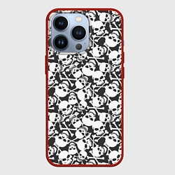 Чехол для iPhone 13 Pro Череп с ноздрями, цвет: 3D-красный