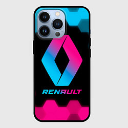 Чехол для iPhone 13 Pro Renault - neon gradient, цвет: 3D-черный
