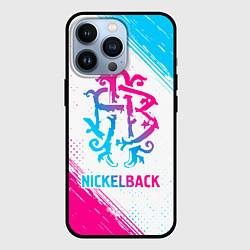Чехол iPhone 13 Pro Nickelback neon gradient style