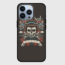 Чехол для iPhone 13 Pro Японский череп honor, цвет: 3D-черный