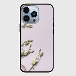 Чехол iPhone 13 Pro Красивые Цветы на Розовом фоне