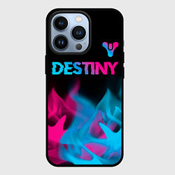 Чехол для iPhone 13 Pro Destiny - neon gradient: символ сверху, цвет: 3D-черный