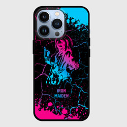Чехол iPhone 13 Pro Iron Maiden - neon gradient