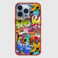 Чехол для iPhone 13 Pro Надпись и краска граффити, цвет: 3D-красный