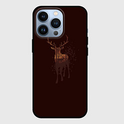 Чехол iPhone 13 Pro Силуэт оленя с осенним лесом