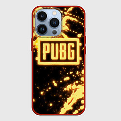 Чехол для iPhone 13 Pro PUBG neon, цвет: 3D-красный