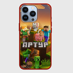 Чехол для iPhone 13 Pro Артур Minecraft, цвет: 3D-красный