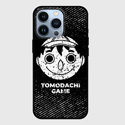 Чехол iPhone 13 Pro Tomodachi Game с потертостями на темном фоне