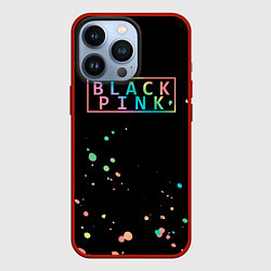 Чехол для iPhone 13 Pro Blackpink брызги красок, цвет: 3D-красный