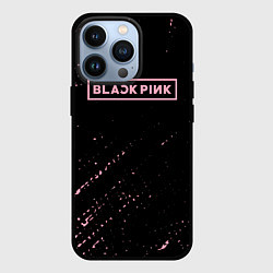 Чехол iPhone 13 Pro Black pink розовые брызги