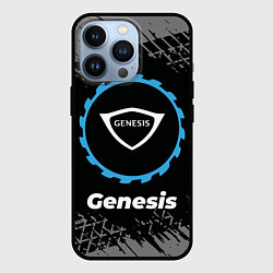 Чехол для iPhone 13 Pro Genesis в стиле Top Gear со следами шин на фоне, цвет: 3D-черный