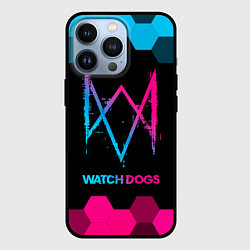 Чехол iPhone 13 Pro Watch Dogs - neon gradient