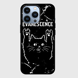 Чехол для iPhone 13 Pro Группа Evanescence и рок кот, цвет: 3D-черный