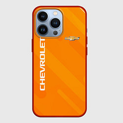 Чехол iPhone 13 Pro Chevrolet Абстракция жёлтая