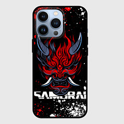 Чехол для iPhone 13 Pro Маска Они - Киберпанк 2077 - Samurai, цвет: 3D-черный