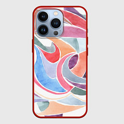 Чехол для iPhone 13 Pro Буйство красок акварель, цвет: 3D-красный
