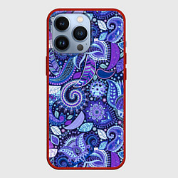 Чехол iPhone 13 Pro Фиолетовые цветы узор