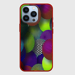 Чехол для iPhone 13 Pro Трехмерные разноцветные шары, цвет: 3D-красный