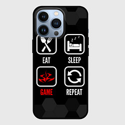 Чехол для iPhone 13 Pro Eat, sleep, Hitman, repeat, цвет: 3D-черный
