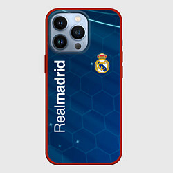 Чехол iPhone 13 Pro Real madrid голубая абстракция