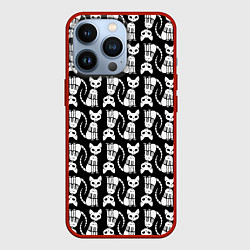 Чехол iPhone 13 Pro Скелет кошки - Halloween pattern