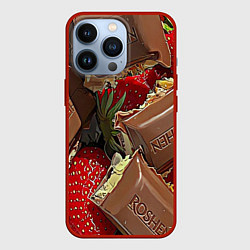 Чехол iPhone 13 Pro Клубника и шоколад Рошен
