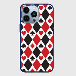 Чехол для iPhone 13 Pro Фон из карточных мастей, цвет: 3D-тёмно-синий