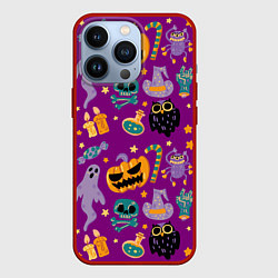 Чехол iPhone 13 Pro Happy Halloween - holiday pattern