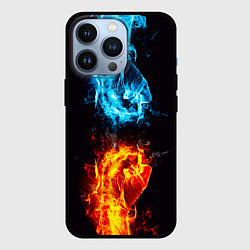 Чехол iPhone 13 Pro Огонь и вода - противостояние