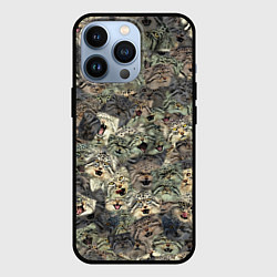 Чехол для iPhone 13 Pro Мануловый камуфляж, цвет: 3D-черный