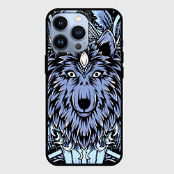 Чехол для iPhone 13 Pro Изображение волка, цвет: 3D-черный
