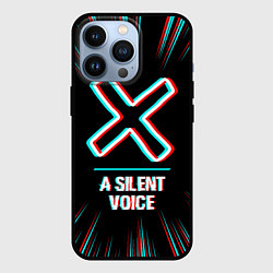 Чехол iPhone 13 Pro Символ A Silent Voice в стиле glitch на темном фон