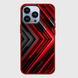 Чехол для iPhone 13 Pro Чёрно-красный паркет графика, цвет: 3D-красный